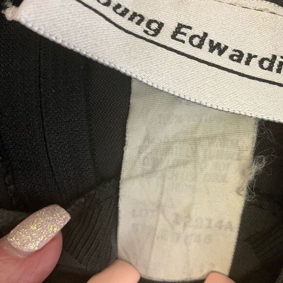 Vintage 80s Young Edwardian Women's Small Black Full Zip Maxi Dress Short Sleeve - Picture 14 of 16